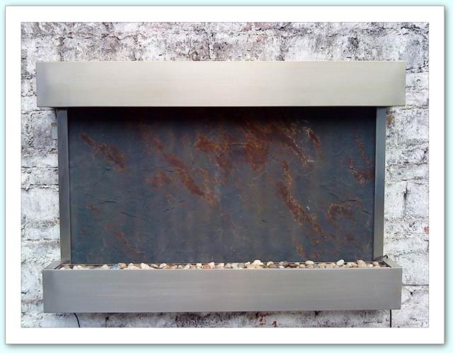 fontana muro cascata acqua