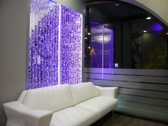 fontana parete muro acqua bolle aria led